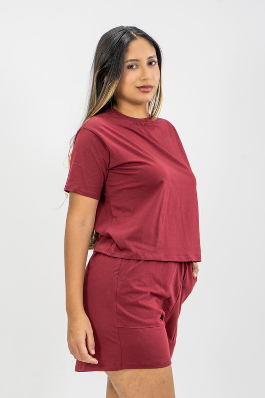 BLUSA CRISTAL - COLOR VINO TINTO