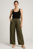 PANTALÓN DE SEDA - VERDE MILITAR