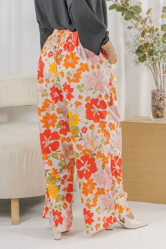 PANTALÓN AMBART FLORES NARANJA