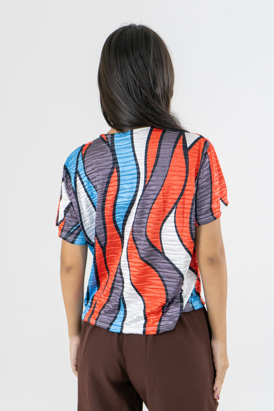 CAMISETA PLIZADA MULTICOLOR