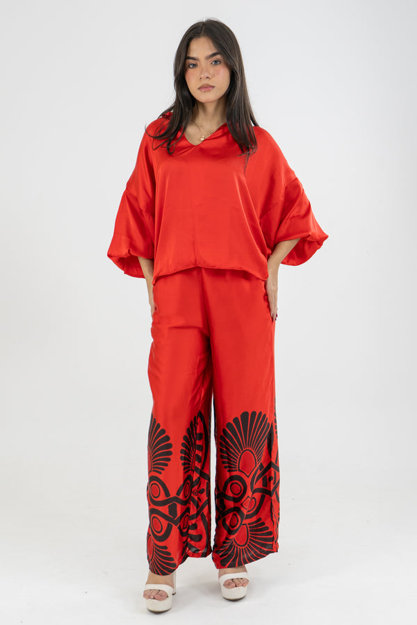 SET CHIARA PANTALON  - ROJO