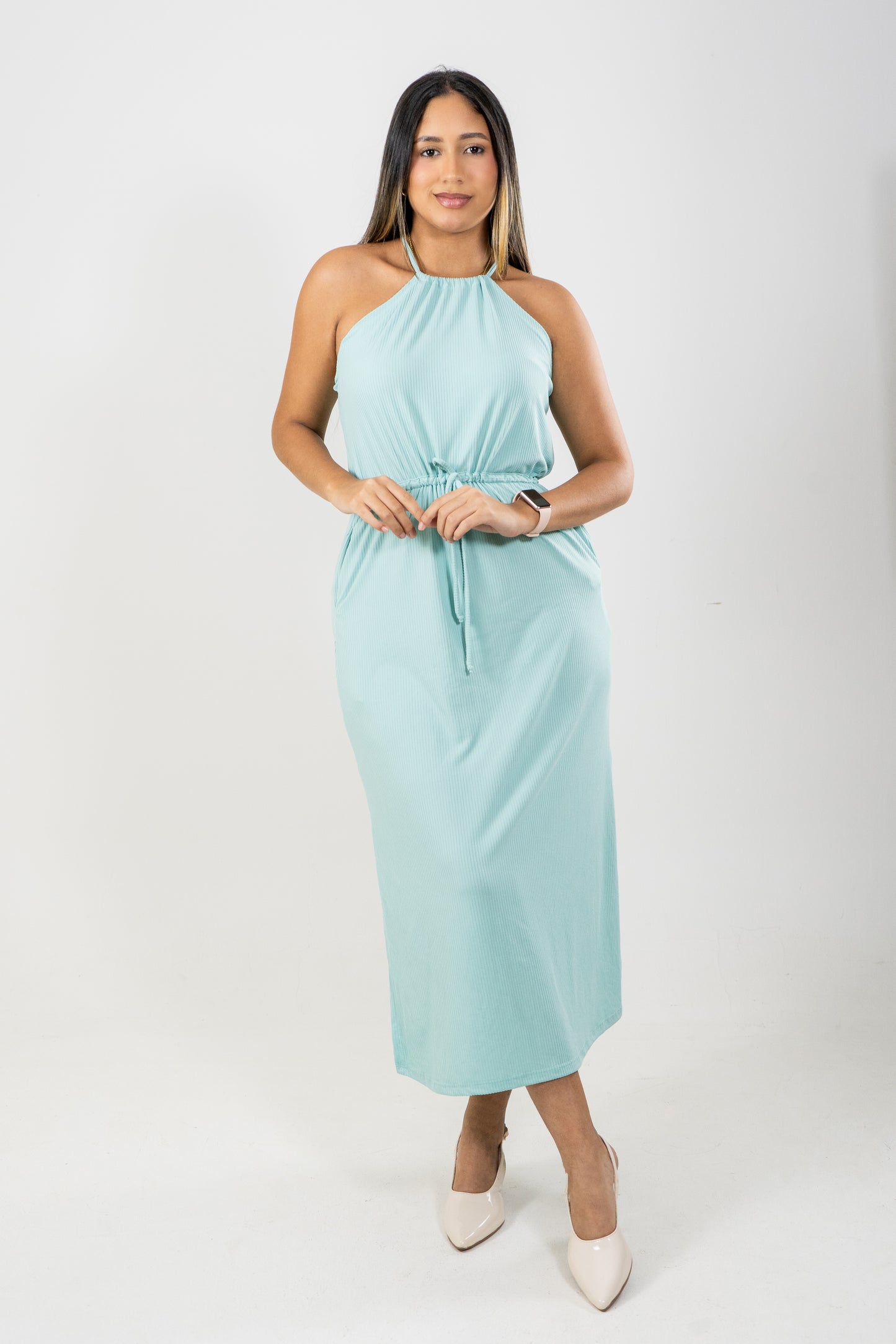 VESTIDO LENIS -  COLOR CELESTE