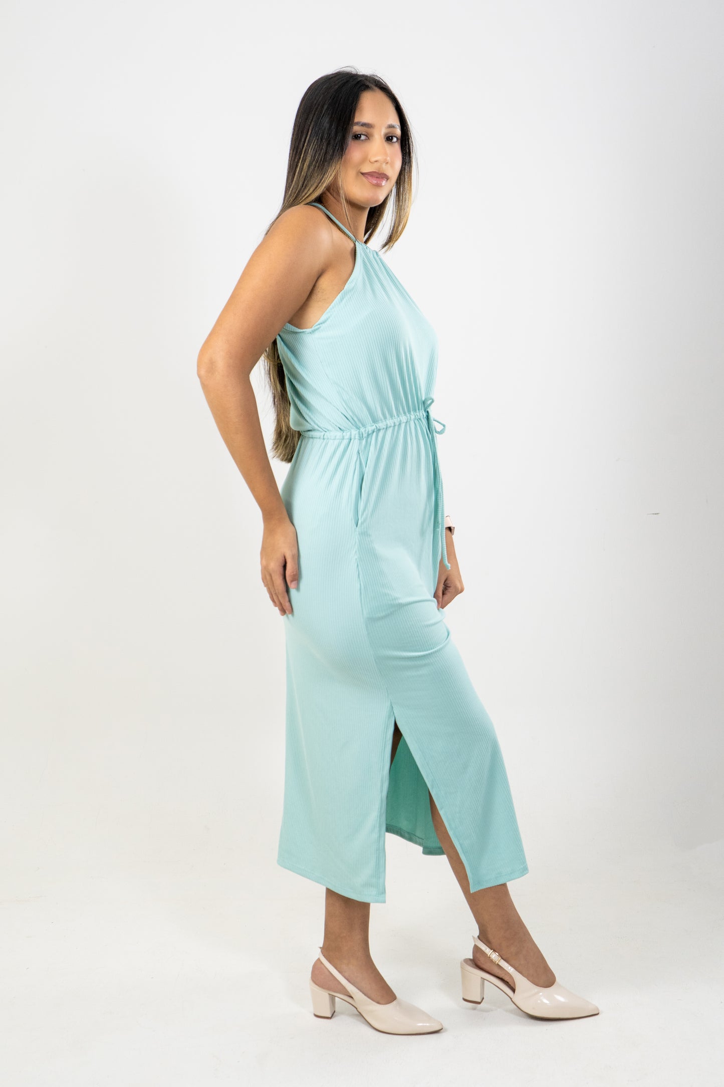 VESTIDO LENIS -  COLOR CELESTE