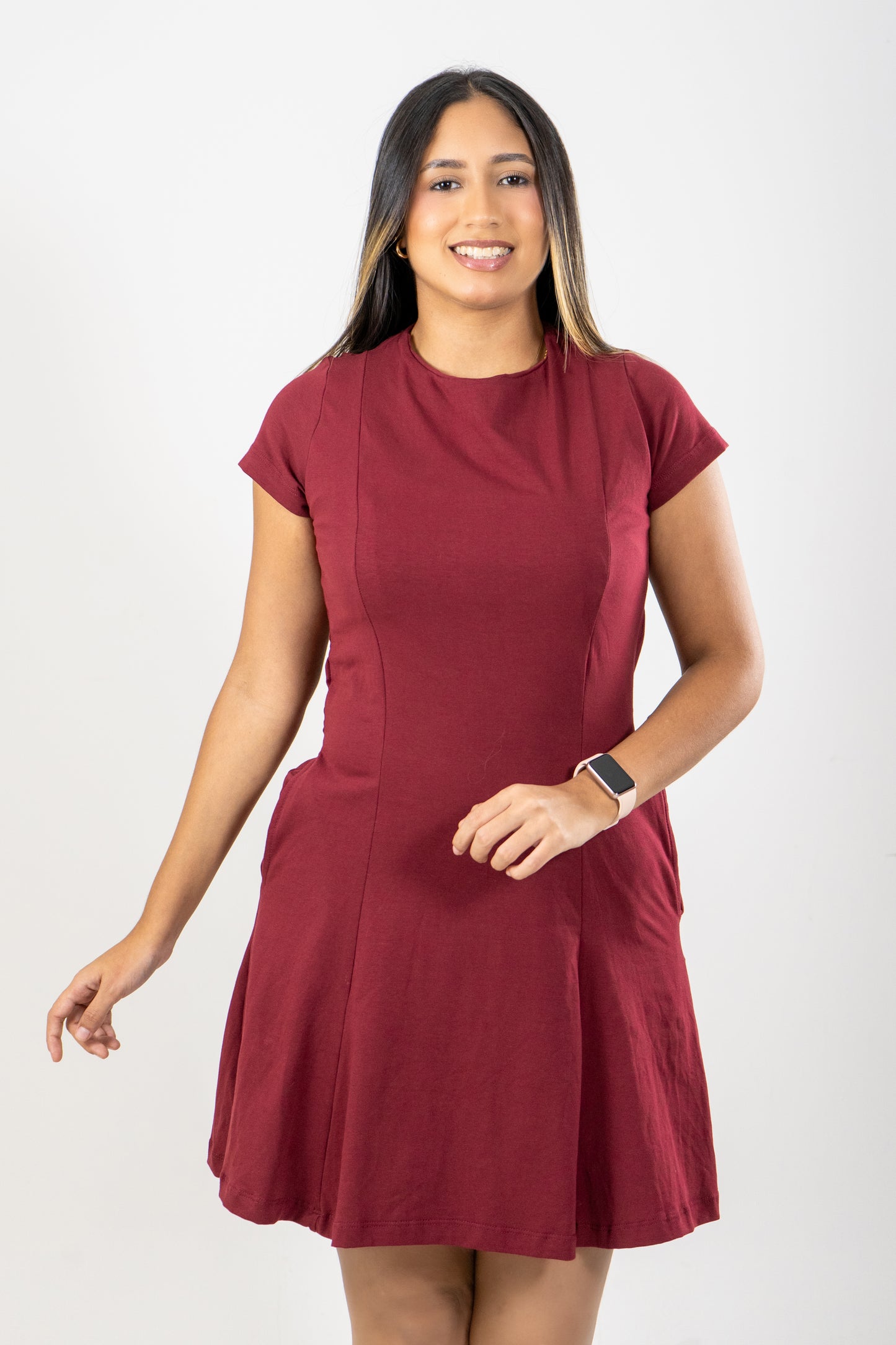 VESTIDO ELENA -  COLOR VINO TINTO