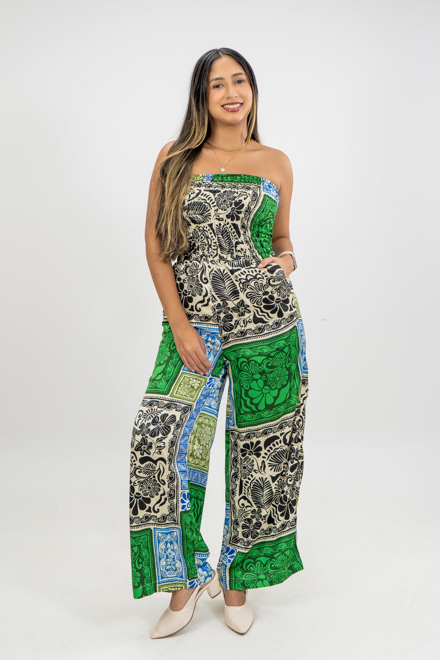 ENTERIZO MATRINA - COLOR ESTAMPADO VERDE