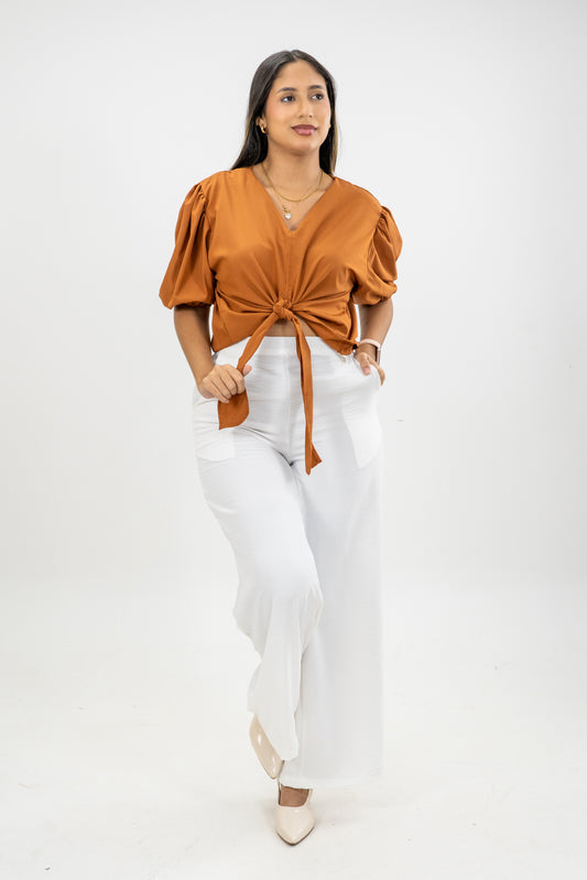 BLUSA AMALFI - COLOR MARRON CLARO