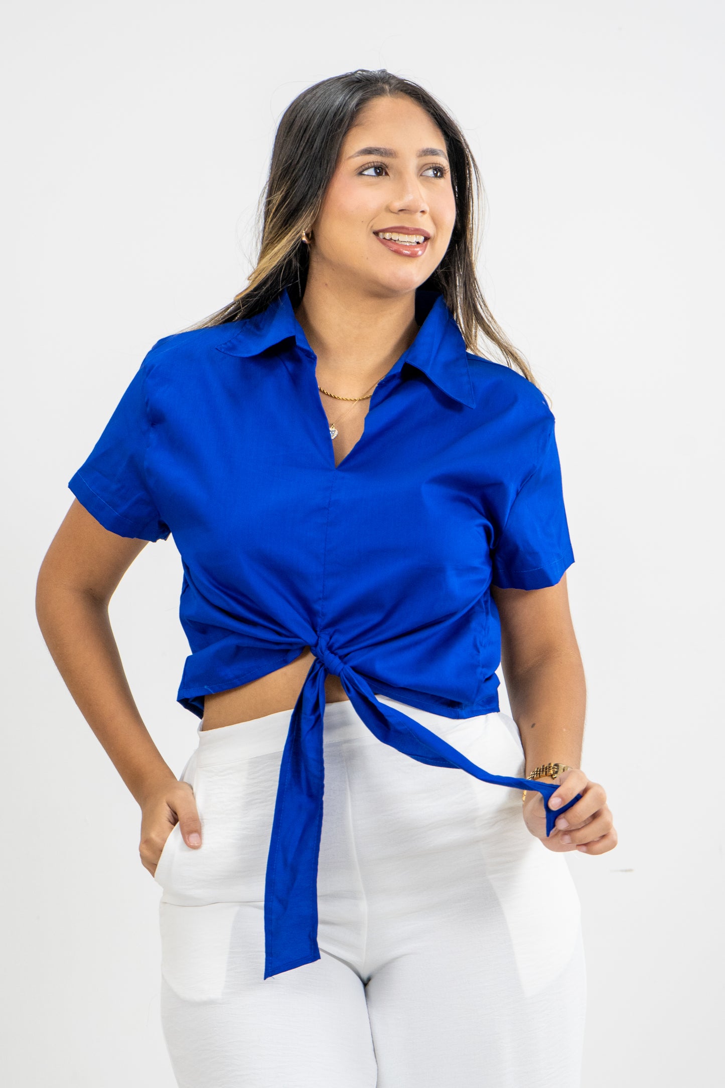 BLUSA ANDREA - COLOR AZUL TURQUI