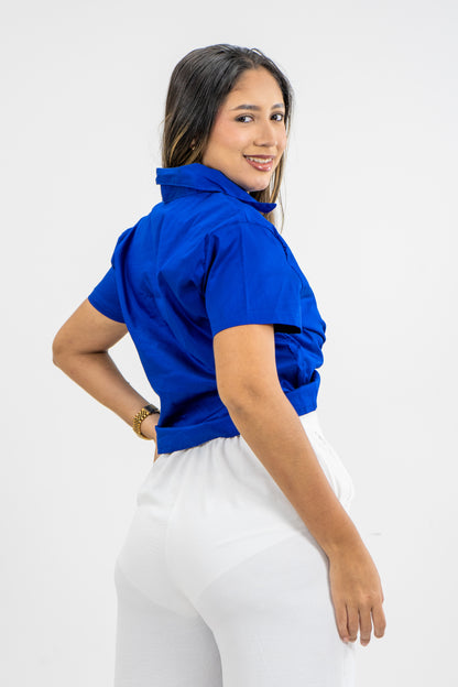 BLUSA ANDREA - COLOR AZUL TURQUI