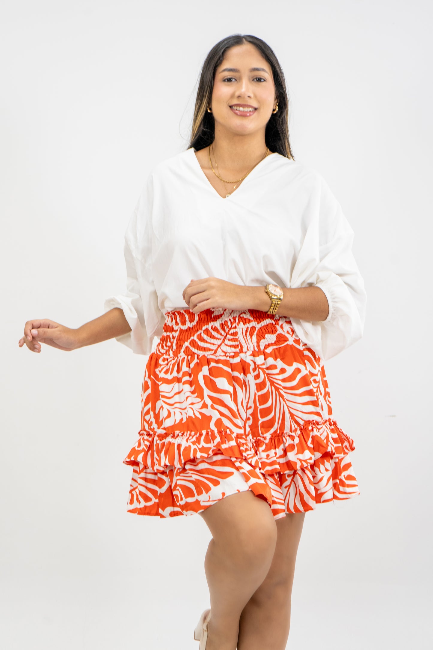 FALDA ARANZA - COLOR CORAL