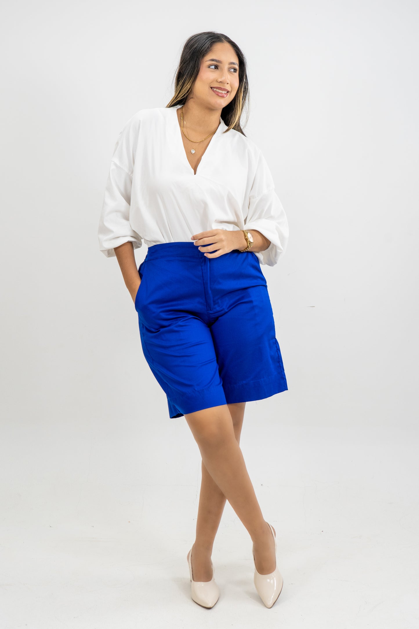 BERMUDA LIMA - AZUL TURQUI