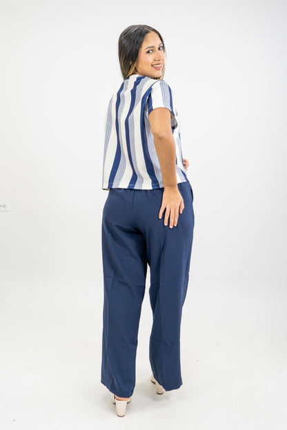 CAMISETA EN MALLA - COLOR AZUL