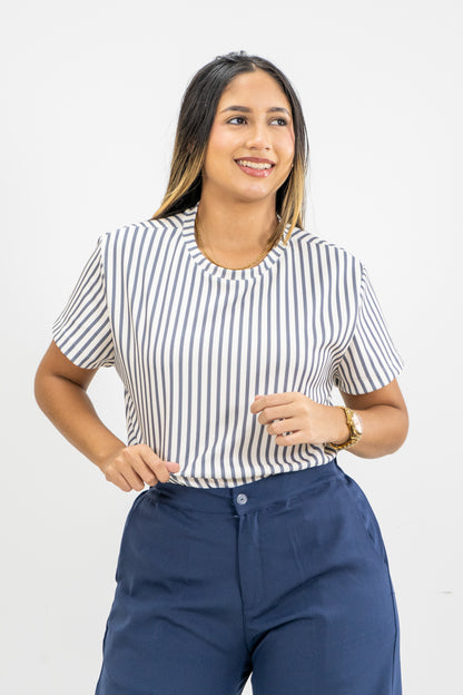 CAMISETA EN MALLA - COLOR GRIS