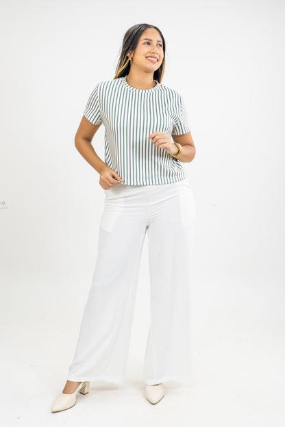 CAMISETA EN MALLA - COLOR VERDE