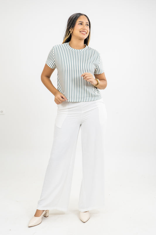 CAMISETA EN MALLA - COLOR VERDE