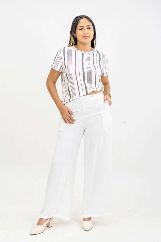 CAMISETA EN MALLA - COLOR LILA