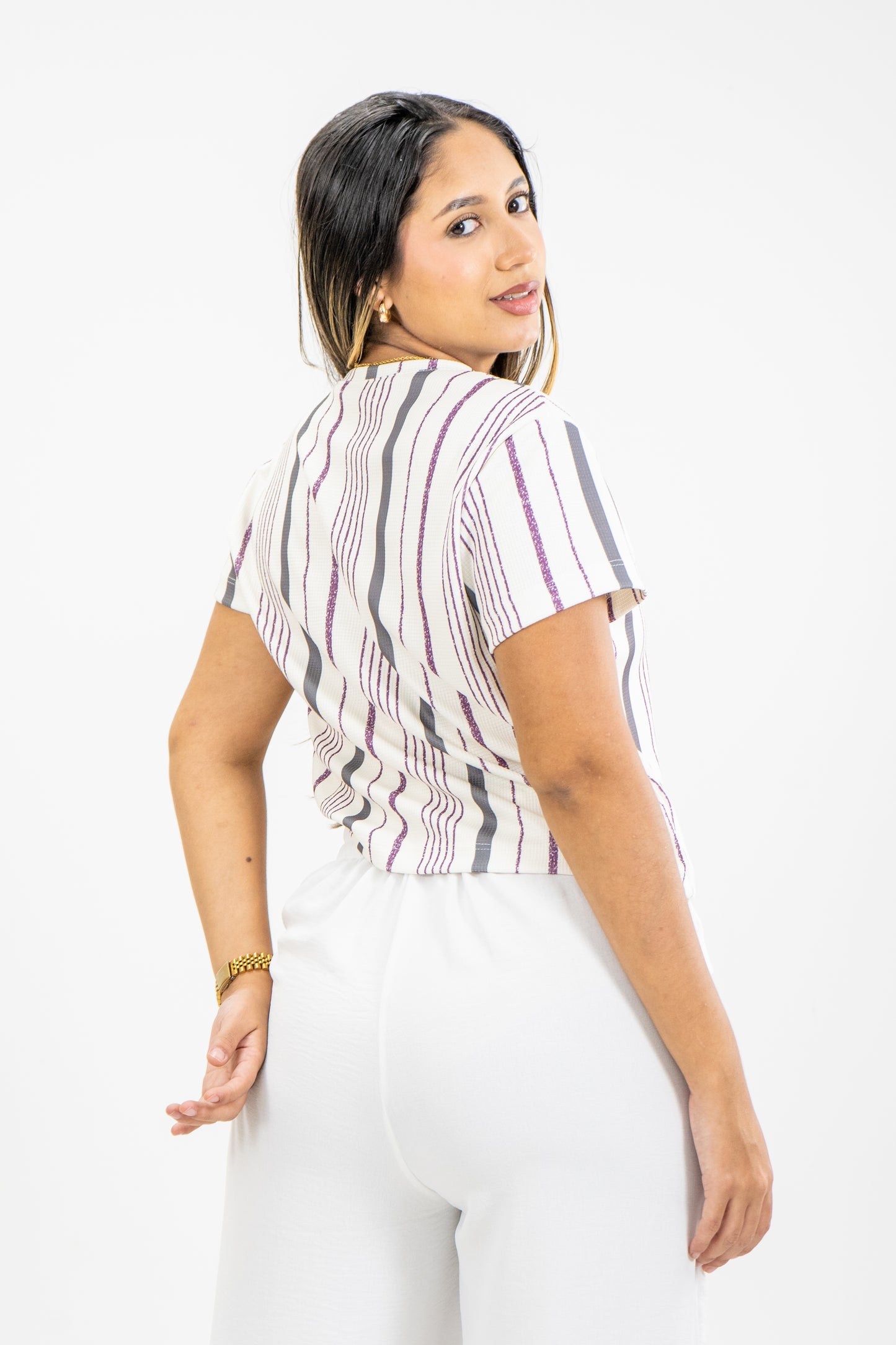 CAMISETA EN MALLA - COLOR LILA