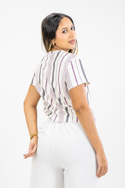 CAMISETA EN MALLA - COLOR LILA