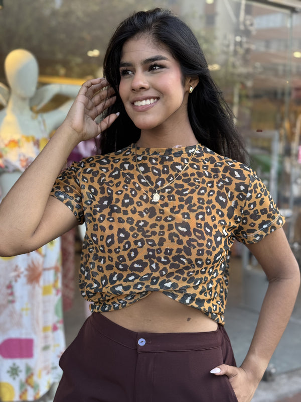 BLUSA MALLA - ANIMAL PRINT CAFÉ