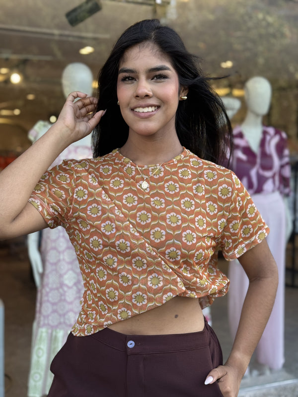 BLUSA MALLA - MOSAICO MARRÓN