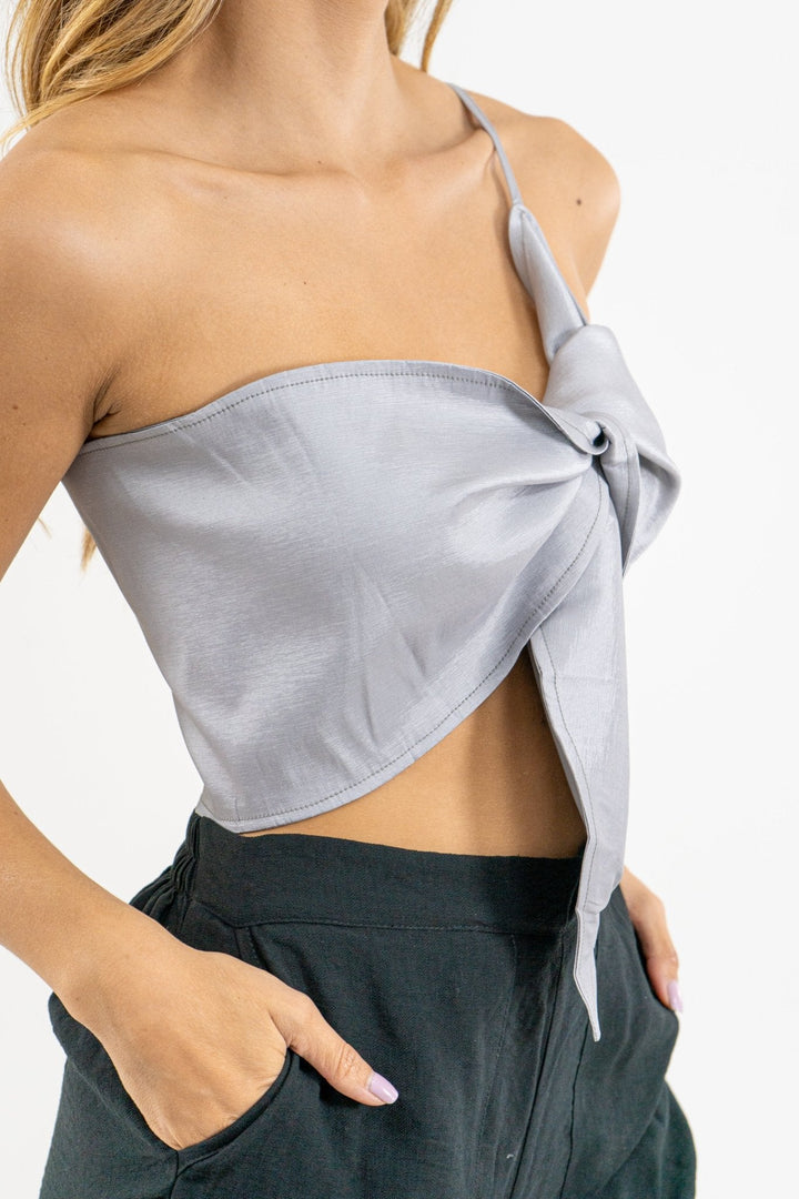 BLUSA TOP PETALO - GRAY - Sofisticadas