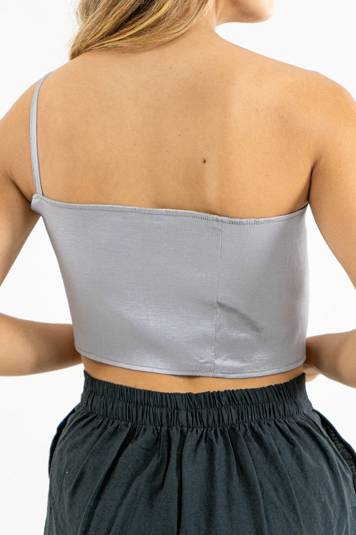 BLUSA TOP PETALO - GRAY - Sofisticadas