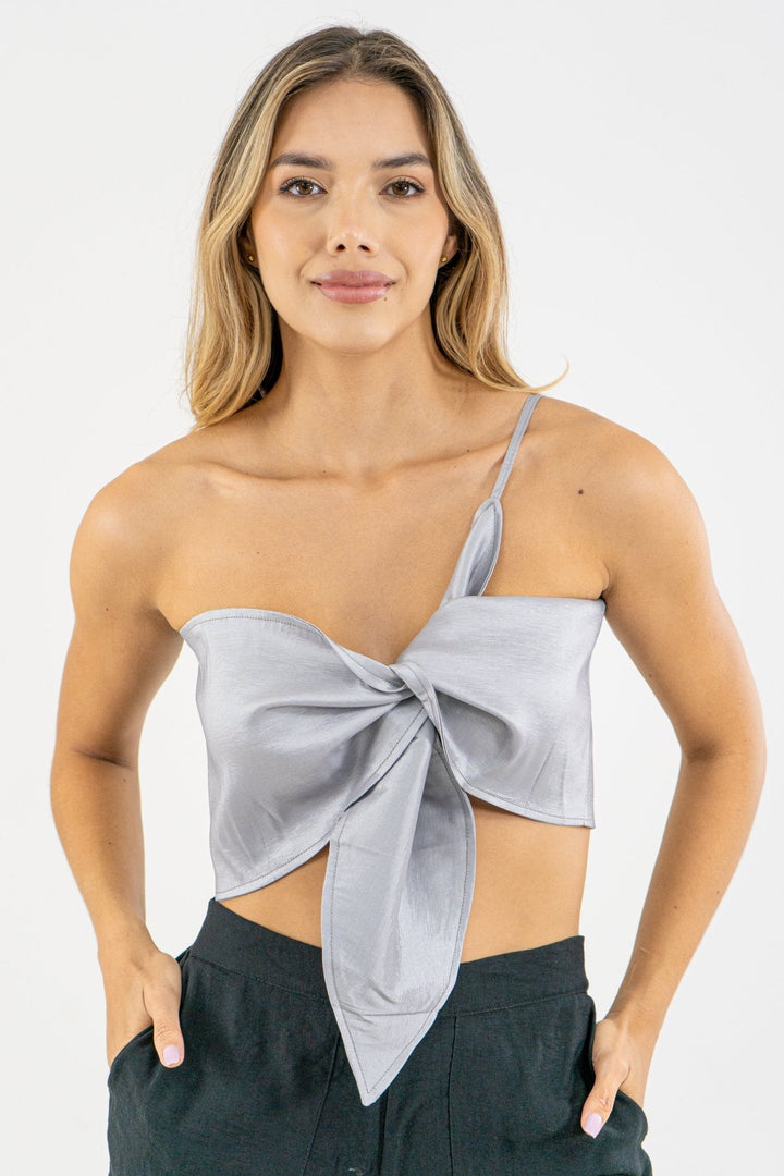 BLUSA TOP PETALO - GRAY - Sofisticadas