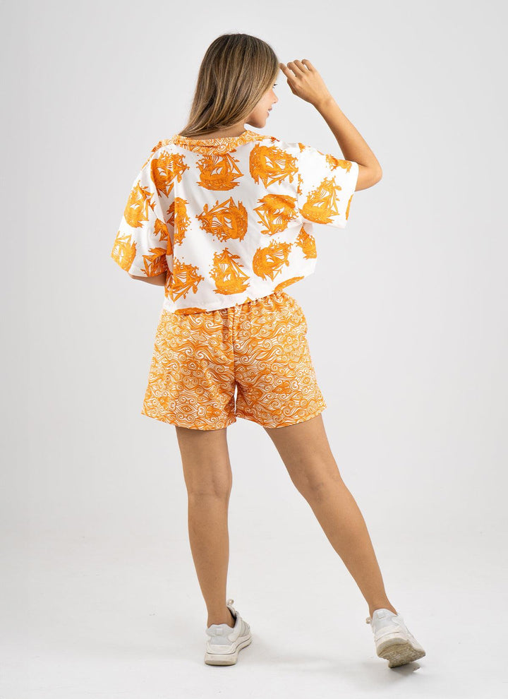 SET ARIADNA SHORT II - NARANJA - Sofisticadas