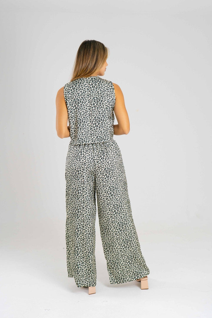 SET PANTALON TATIANA I - ANIMAL PRINT CLARO - Sofisticadas