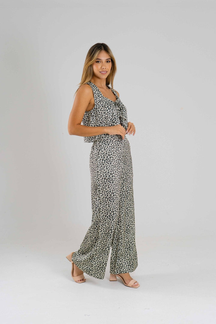 SET PANTALON TATIANA I - ANIMAL PRINT CLARO - Sofisticadas