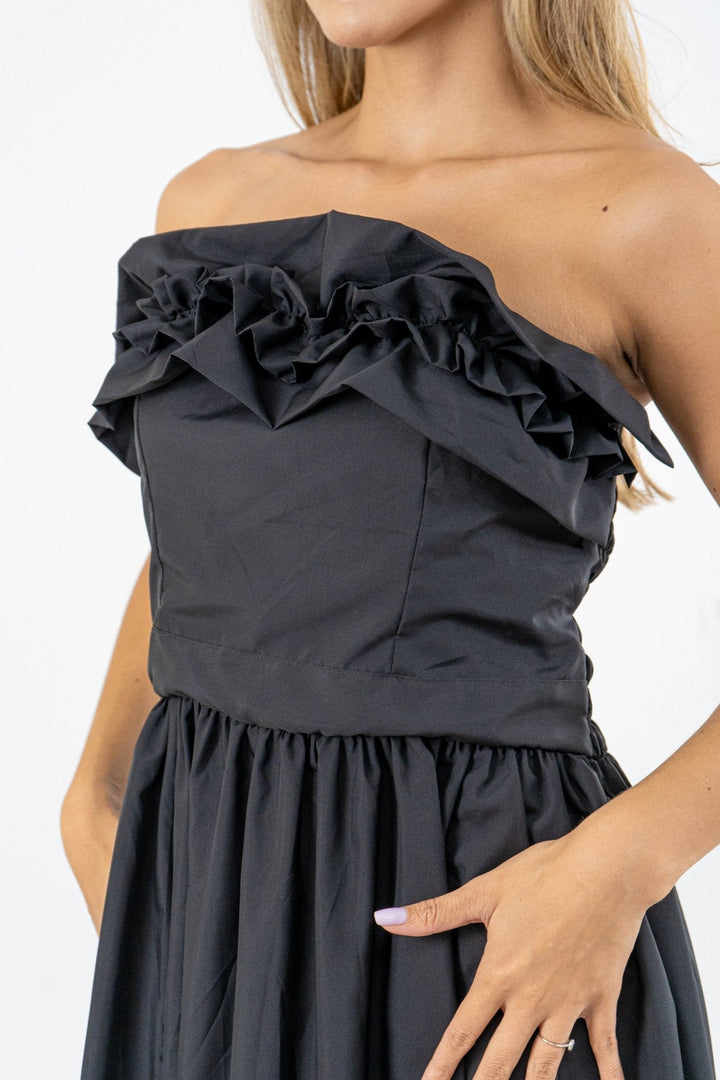 VESTIDO FLOR I - NEGRO - Sofisticadas