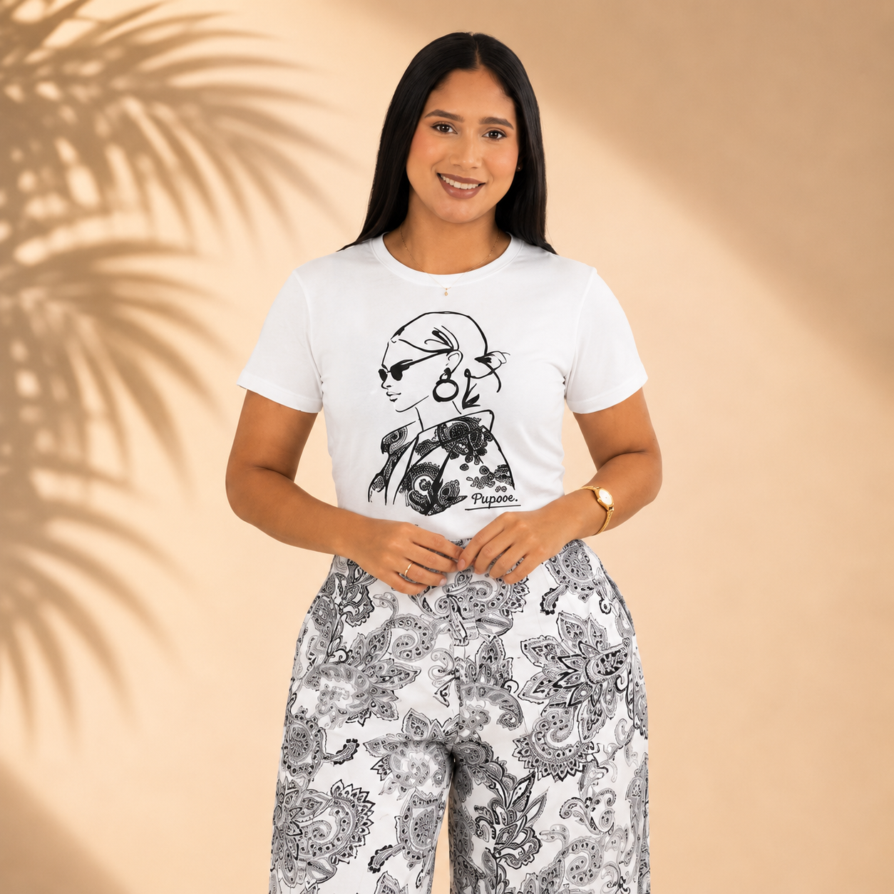 CAMISETA BASICA ESTAMPADA BLANCO