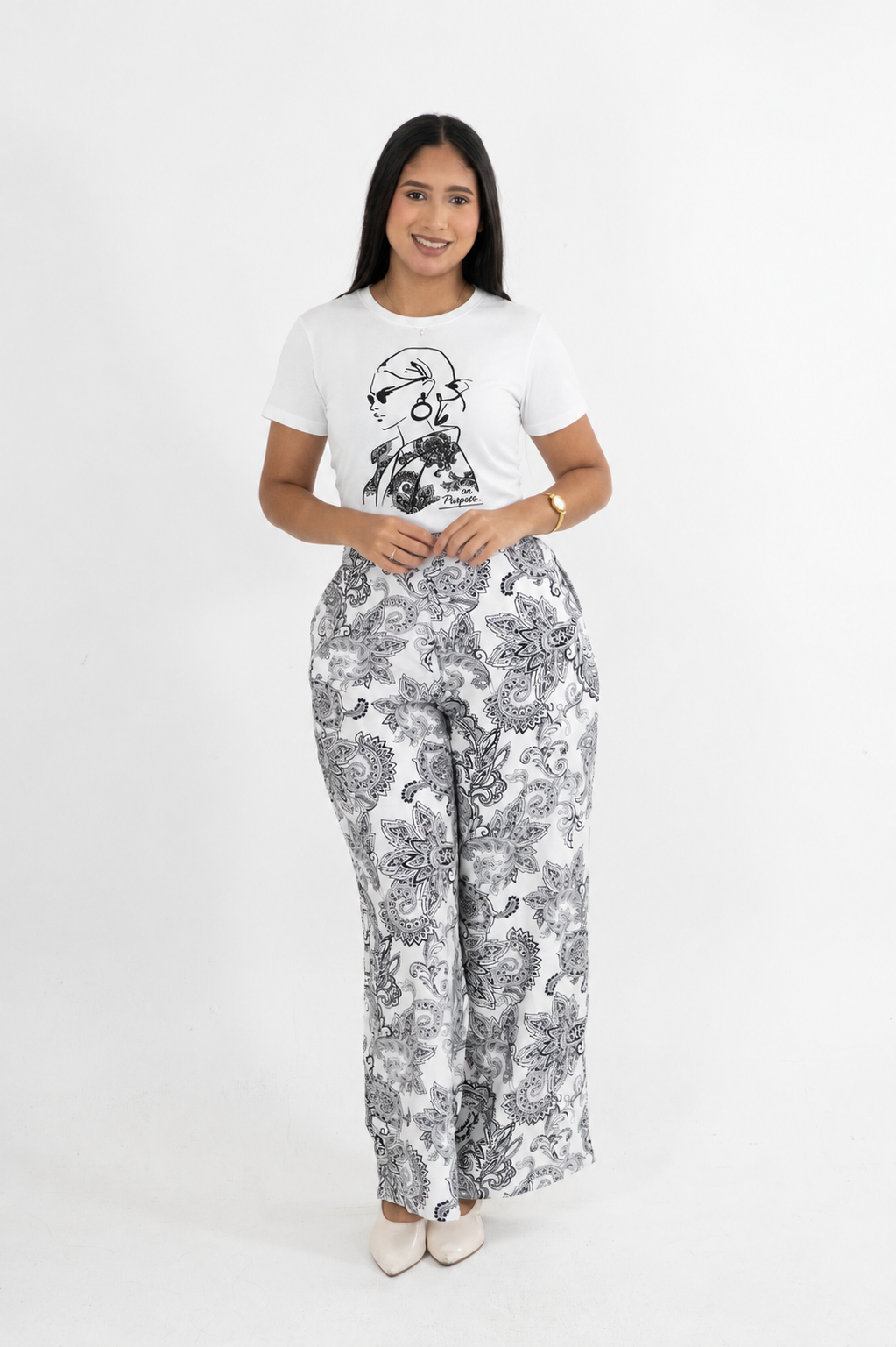 CAMISETA BASICA ESTAMPADA BLANCO
