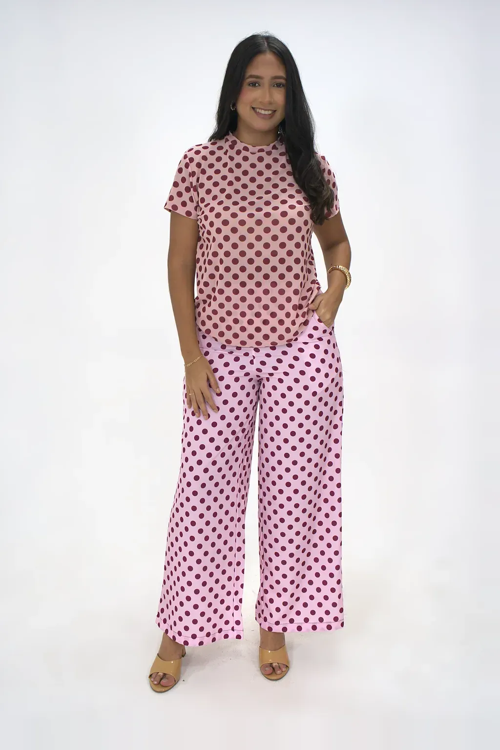Conjunto Lunares Rosa