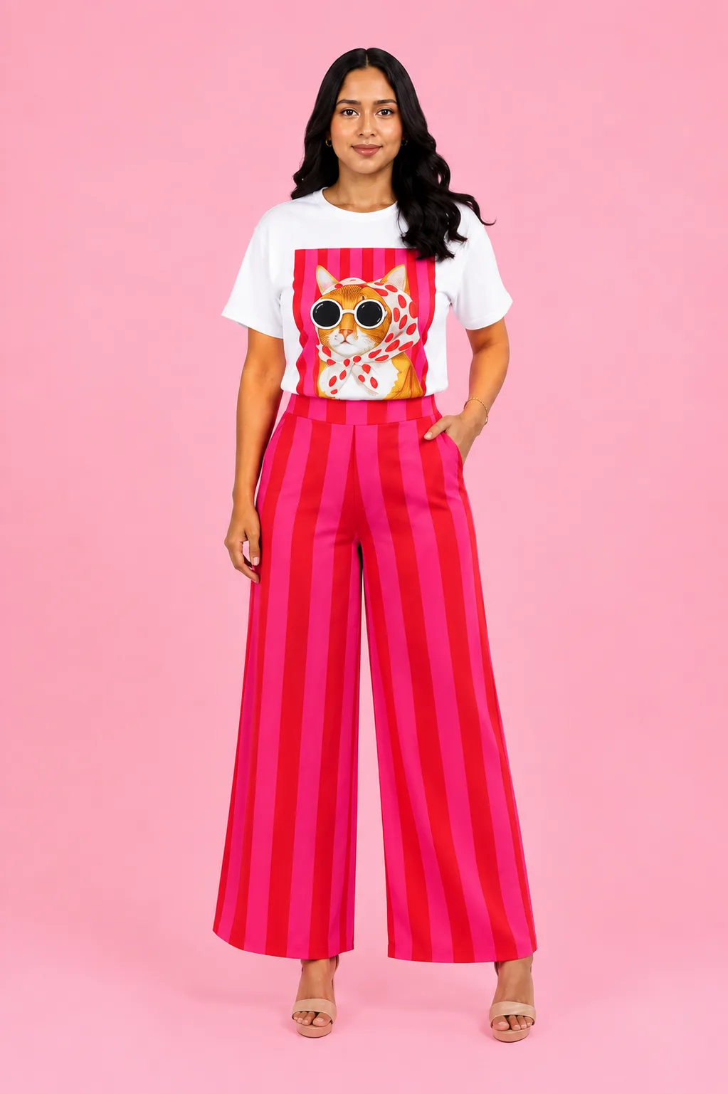 Conjunto Rayas Rosa