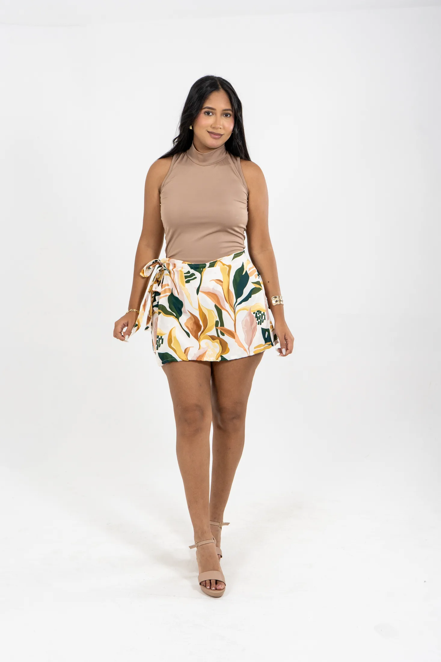 FALDA SHORT ALBA BEIGE