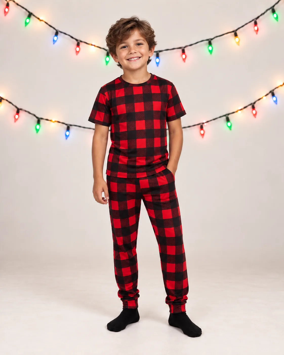 Cuadros Rojos · Niños · Pantalón largo, vista 1